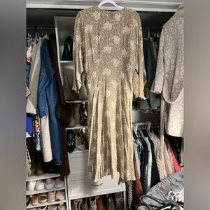 Vintage Michelle Stuart  Tan Floral Dress